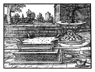 Der tragbare Brandopferaltar mit dem dazugehörigen Gerät und das eherne Handfaß (Ex. 27,1-8; Ex. 30,18).