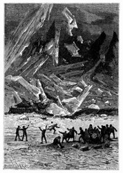 Ein Sturmangriff von Eisbergen. (S. 412.)