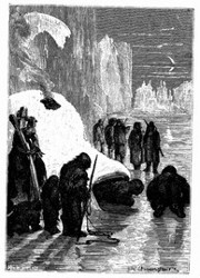 Wie Eskimos aus ihrem Hause treten. (S. 186.)