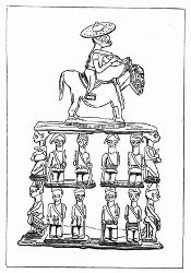 Viereck-Stuhl des Sultans von Bornu. [Facsimile. Alter Kupferstich.]